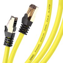 Duronic CAT8 YW 2m Kabel sieciowy Ethernet żółty LAN transmisja 40GB skrętka S/FTP pachcord