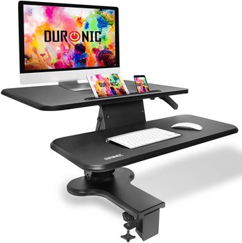 Duronic DM05D13 Podnośnik praca siedząca - stojąca | uchwyt monitora i klawiatury |biurko do pracy na stojąco | stacja robocza - Duronic