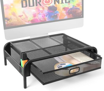 Duronic DM072 Podstawka pod monitor półka szufladą do 10 kg podstawka pod laptop - Duronic