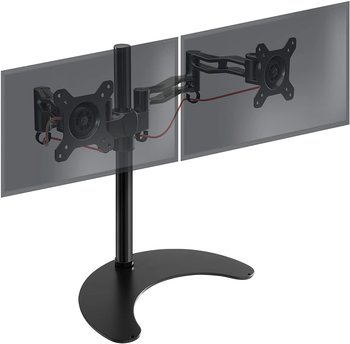 Duronic DM35D2 Uchwyt biurkowy do dwóch monitorów | VESA 75 VESA 100 | harmonijkowy | wieszak ramię | maks. 8 kg | na 2 monitory | stojak | regulacja monitora | czarny - Duronic