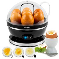 Duronic EB27 BK Jajowar automat do gotowania jajek 400W biały | 7 jaj na raz | automatyczne wyłączenie | przezroczysta pokrywka | miarka z nakłuwakiem Duronic