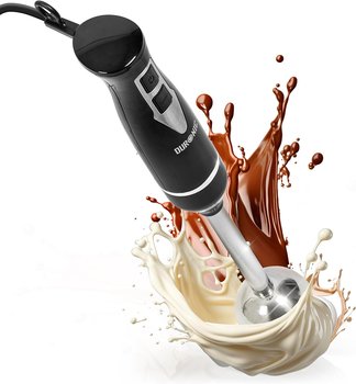Duronic HB35B Blender ręczny 350W 4 ostrza ze stali nierdzewnej | wysoki blender zanurzeniowy 2 prędkości | do posiłków dla niemowląt zup i sosów - Duronic