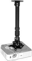 Duronic PB04XL Uchwyt projektora sufitowy ścienny | wieszak | ramię do projektora rzutnika | waga do 13,6kg | regulowana wysokość | czarny | idealny na konferencję, kino domowe, prezentacje