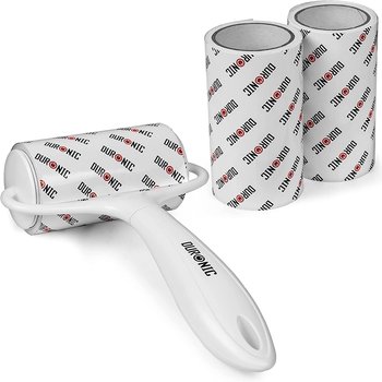 Duronic ROLL1X2- Jedna rollerka ręczne i 2 wkłady do rolki Duronic | 60 listków na jedną rolkę | do usuwania kłaczków z tkanin i odzieży, usuwają sierść zwierząt, kurz, kłaczki z dywanu i tapicerki - Duronic