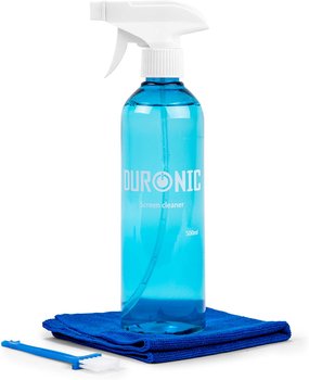 Duronic SCK103 Spray do czyszczenia ekranu ze ściereczką z mikrofibry 500 ml | Środek w spraju do wyświetlacza laptopa telefonu telewizora i tabletu z myjką | płyn z atomizerem | monitor bez smug - Duronic