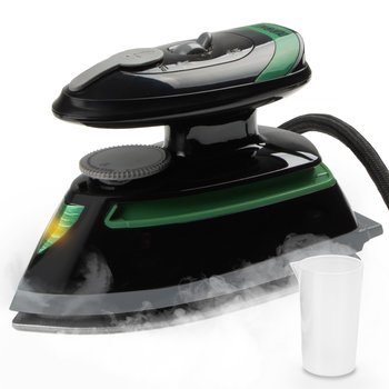 Duronic SI4 BG Żelazko podróżne 420W z funkcją pary | turystyczne mini żelazko na wyjazdy | nieprzywierająca stopa ceramiczna | regulacja temperatury | 220V lub 110V | czarno - zielone - Duronic