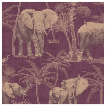 DUTCH WALLCOVERINGS Tapeta Elephant Grove, oberżyna - DUTCH WALLCOVERINGS