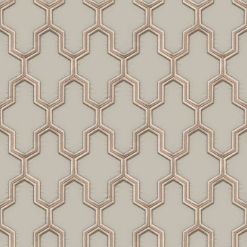 Dutch Wallcoverings Tapeta Geometric, Złoto-Zielona - DUTCH WALLCOVERINGS