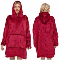 DUŻA BLUZA KOC KOCOBLUZA OVERSIZE GRUBA Z KAPTUREM SZLAFROK DAMSKA MĘSKA