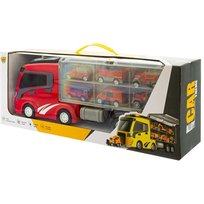 DUZA CIĘZARÓKA  LAWETA Z SAMOCHODZIKAMI STRAZ