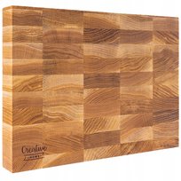 Duża deska dębowa do krojenia i serwowania serów i wędlin blok 32x24x4cm