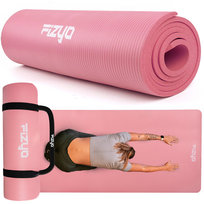 DUŻA GRUBA Mata do Ćwiczeń Jogi Pilatesu 190x100 Karimata NBR Fitness RÓŻOWA 1,5cm
