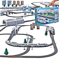 DUŻA KOLEJKA ELEKTRYCZNA XXL , ogromny zestaw, miasto, tor, pociąg, zwodzony most, tunel 914 cm.