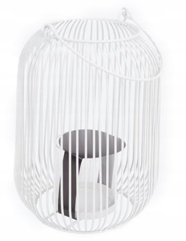 Duża latarnia na telighty świeczki 21 cm metal biała - Inny producent