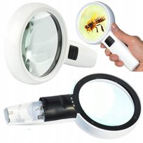 DUZA LUPA SZKLO POWIEKSZAJACE OWIETLENIE LED