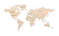 Duża MAPA ŚWIATA na ścianę PAŃSTWA I STOLICE 180cm Mapa świata ze sklejki