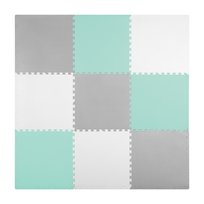 Duża mata piankowa puzzle piankowe 180x180cm 9szt Ricokids szaro-zielona