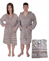 Duża Podomka Brązowy Bawełniany Szlafrok z kapturem HAMMAM XL UNISEX