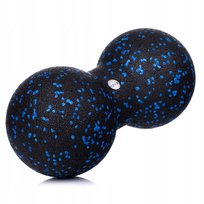 Duża Podwójna Piłka do Masażu Duoball FIZYO Twardy Wałek Roller EPP 24x12cm Niebiesko - Czarny Fizyo