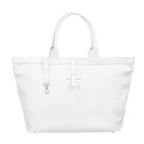 Duża Shopperka Torba Skórzana Vezze Mossa Biała