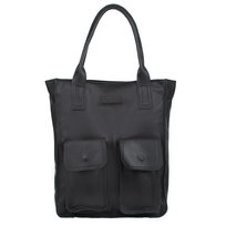 Duża Shopperka Torba Skórzana Vezze Tasca Czarna