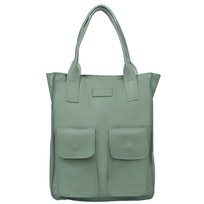 Duża Shopperka Torba Skórzana Vezze Tasca Miętowa