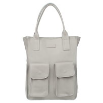 Duża Shopperka Torba Skórzana Vezze Tasca Szara