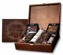 Duża skrzynka prezentowa deluxe herbata, kawa i słodycze premium z grawerunkiem i personalizacją