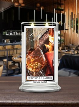 Duża świeca Cognac & Leather K - Kringle Candle