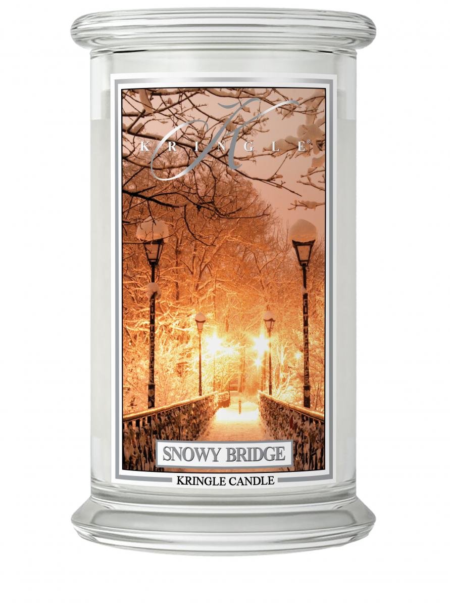 Duża świeca zapachowa z dwoma knotami Snowy Bridge 623g