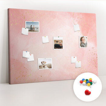 Duża Tablica, Korek 100x140 cm Wzór Różowy marmur + Pinezki Kolorowe - Coloray