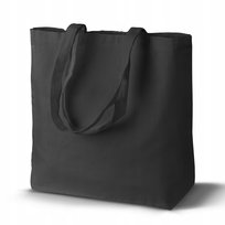 DUŻA TORBA BAWEŁNIANA 45x10x45 cm CZARNA GRUBA z DŁUGIM UCHWYTEM Naturalna