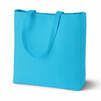 DUŻA TORBA BAWEŁNIANA 45x11x11x35 cm NIEBIESKA 280g ZAKUPOWA WYTRZYMAŁA