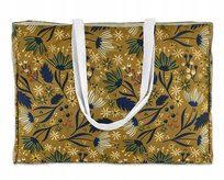 DUŻA TORBA PLAŻOWA 45x8x8x33 cm ZAKUPOWA TORBA XXL DNO BOKI Musztardowa