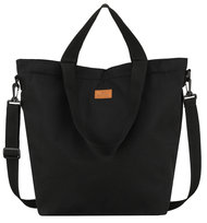 Duża torebka damska czarna ROVICKY shopper bag na ramię lub do ręki pojemna Rovicky