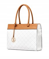 Duża Torebka Damska Shopper Na Ramię Logowana PUCCINI Biała BLXP0040D-0 PUCCINI