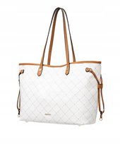 Duża Torebka Damska Shopper Z Kosmetyczką PUCCINI Biała BLXP0013D-0 PUCCINI
