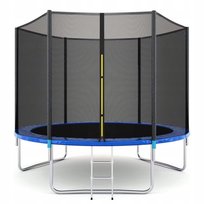 Duża Trampolina ogrodowa dla dzieci z siatka i drabiną średnica 305cm 150kg