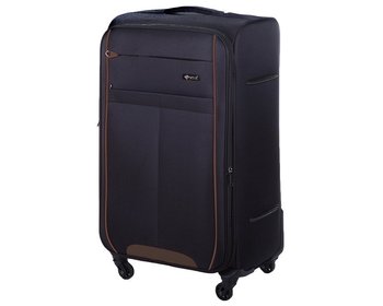 Duża walizka miękka L Solier STL1311 czarno-brązowa - Solier Luggage