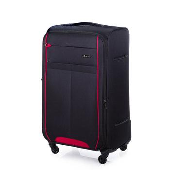 Duża walizka miękka XL Solier STL1311 czarno-czerwona - Solier Luggage