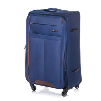 Duża walizka miękka XL Solier STL1311 granatowo-brązowa - Solier Luggage