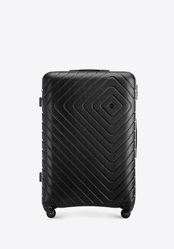 Duża walizka z ABS-u z geometrycznym tłoczeniem czarna - WITTCHEN