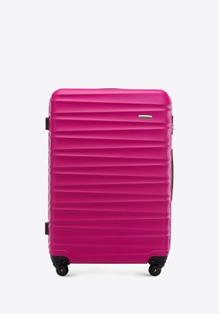 Duża walizka z ABS-u z żebrowaniem różowa - WITTCHEN