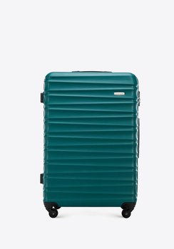 Duża walizka z ABS-u z żebrowaniem zielona - WITTCHEN