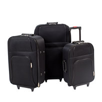 Duże czarne walizki z tworzywa na kółkach do samolotu H23-015B komplet 3 szt. 19/23/27