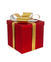 Duże Czerwone Pudełko na Prezent Świąteczne z Kokardą na Boże Narodzenie 30x30cm