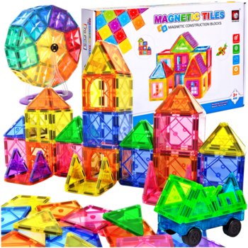 DUŻE KLOCKI MAGNETYCZNE Magnetic Tiles 3D EDUKACYJNE KONSTRUKCYJNE zestaw XXL 80 el DUŻE PANELE - Doris