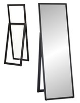 Duże lustro stojące 170x50 cm wąska rama CZARNE Profilmat