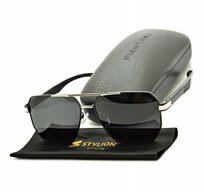 Duże OKULARY MĘSKIE POLARYZACYJNE PRZECIWSŁONECZNE Pilotki na teleskopach