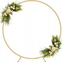 DUŻE ZŁOTE KOŁO 2,4m NA BALONY STOJAK BALONOWY STELAŻ METALOWY ŚLUB IMPREZA